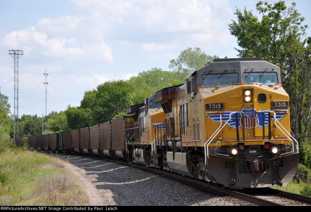 Empty coal train heads west out of the yard